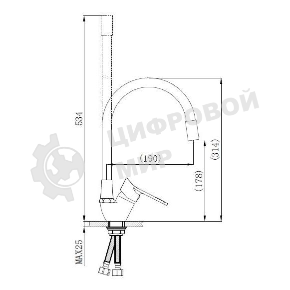 SL137W-016F Смеситель для кухни, ø35