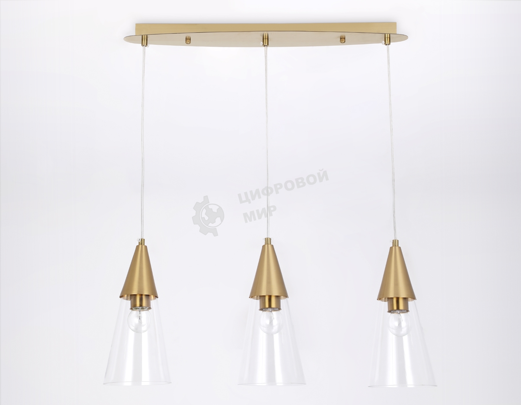 Светильник подвесной TR3669/3 BS/CL латунь/прозрачный E14/3 max 40W 590*120*850