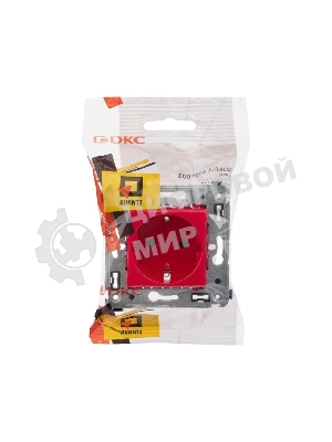 Розетка DKC Avanti 4401003 2P+E со шторками, красный квадрат
