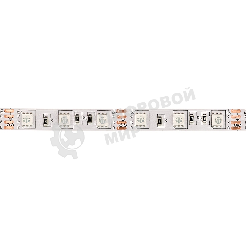 Лента светодиодная открытая, 10 мм, IP23, SMD 5050, 60 LED/m, 12 V, цвет свечения RGb