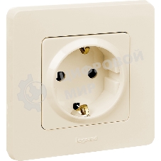 Розетка 2К+З немецкий стандарт 16А 250 В слоновая кость