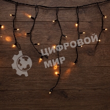 Гирлянда Neon-night Айсикл (Бахрома) светодиодная 5х0,7 м, 152 LED, черный провод каучук, теплое белое свечение