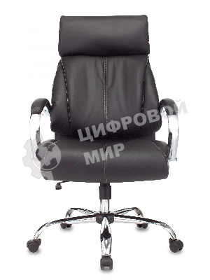 Кресло руководителя Бюрократ T-9904NSL Leather Venge Black черный, искусственная кожа, крестовина металл хром