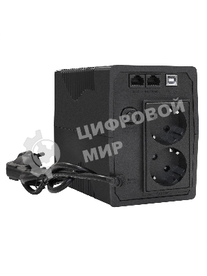 Источник бесперебойного питания ExeGate EX292786RUS Power Back BNB-1000.LED.AVR.2SH.RJ.USB 1000VA/550W,LED, AVR, 2*Schuko, RJ45/11,USB, черный