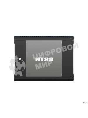 Шкаф коммутационный NTSS NTSS-W12U6060GS-BL настенный 12U 570x600мм пер.дв.стекл 60кг черный 500мм 27кг 220град. 635мм IP20 сталь