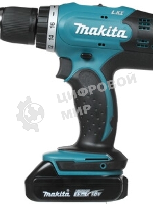 Дрель-шуруповерт Makita DDF453SYE, 18 В, 1,5 Ач, 42 Нм, щеточный
