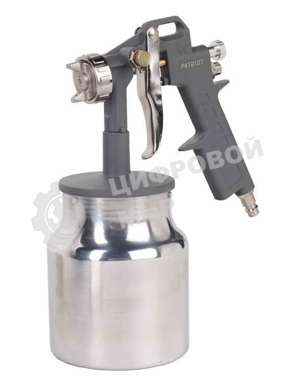 Краскопульт пневматический PATRIOT LV 162В. н/б 1,0 л, сопло 1,5 мм,141- 200 л/мин, быстросъем 1/4