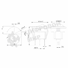 Выключатель клавишный Rexant круглый 250V 3А (3с) ON-OFF зеленый с подсветкой Micro