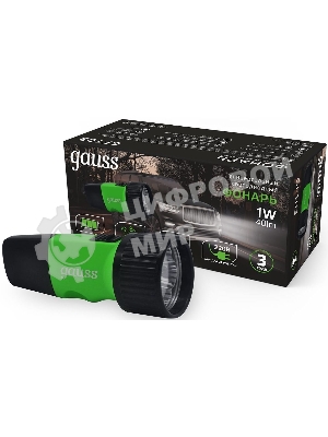 Фонарь ручной модель Gauss GFL103 1W 40lm NI-MH 250mAh LED 1/12/72