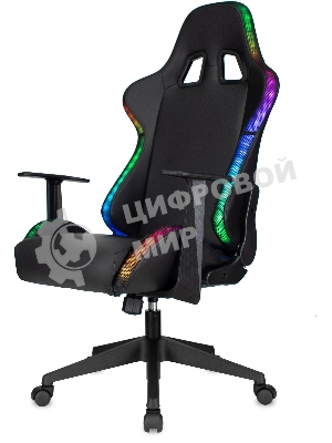 Кресло ZOMBIE GAME RGB черный, экокожа, 120 кг, подголовник, механизм качания