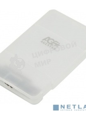 Внешний корпус для HDD/SSD AgeStar 3UBCP3 SATA пластик белый 2.5