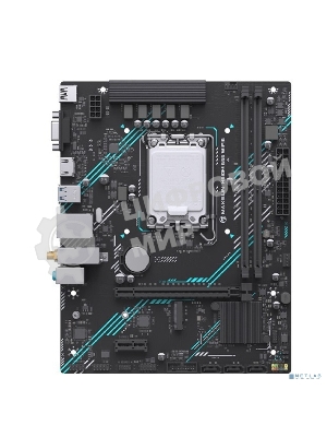 Материнская плата Maxsun H610M 666 WiFi6, LGA 1700, Intel H610, 2xDDR4, 3xSATA, 1xM.2, 1xPCI-E 4.0 x16, 1xPCI-E x1, 1xHDMI, 1xVGA, 2xUSB 3.2 Gen 1, 2xUSB 2.0, 1x 1Gb LAN, 3x3.5 мм, 5.1, Micro-ATX