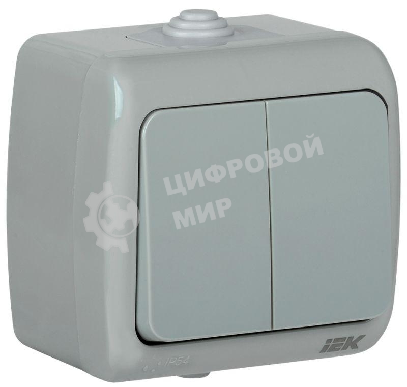 Выключатель 2-кл. 1п ОП Aquatic 10А IP54 ВС-20-2-0-А сер. IEK EVA20-K03-10-54
