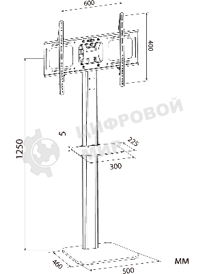 Стойка для телевизора Cactus CS-ST97-D черный 37