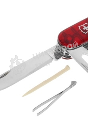 Нож перочинный Victorinox Huntsman (1.3713.T) 91мм 15функций красный полупрозначный карт.коробка