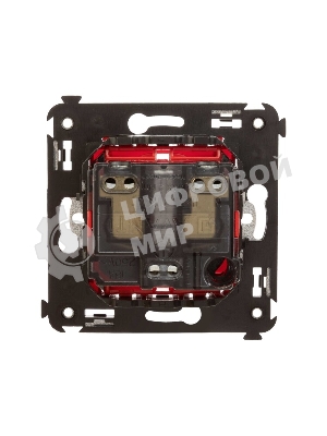 Розетка DKC Avanti 4401003 2P+E со шторками, красный квадрат
