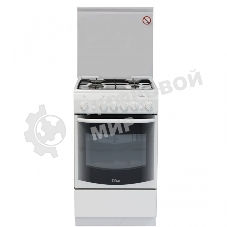 Плита газовая De Luxe 5040.33Г (КР) ЧР белый, конфорок 4 газовых, духовка 43 л, 50 см x 85 см x 50 см
