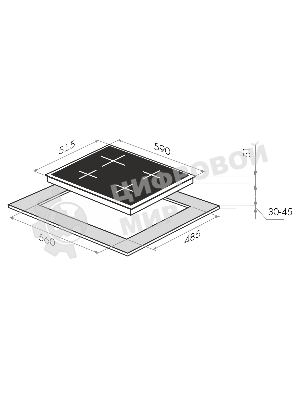Варочная комбинированная панель Maunfeld EEHE.64.4B, конфорок: 4 шт., эмаль, независимая, черный
