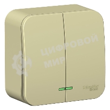 Выключатель 2-кл. ОП Blanca (сх.5) 10А 250 В изол. пласт. с подсветкой беж. SchE BLNVA105117