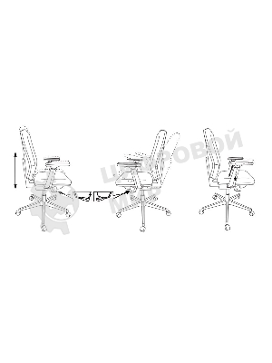 Кресло Бюрократ CH-545SL серый, экокожа, 120 кг, механизм качания