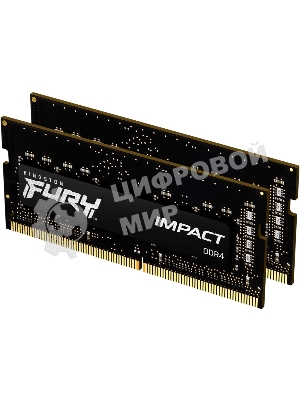 Оперативная память Kingston Fury Impact, DDR4, 32Gb (2x16Gb), 3200MHz, CL20, SO-DIMM