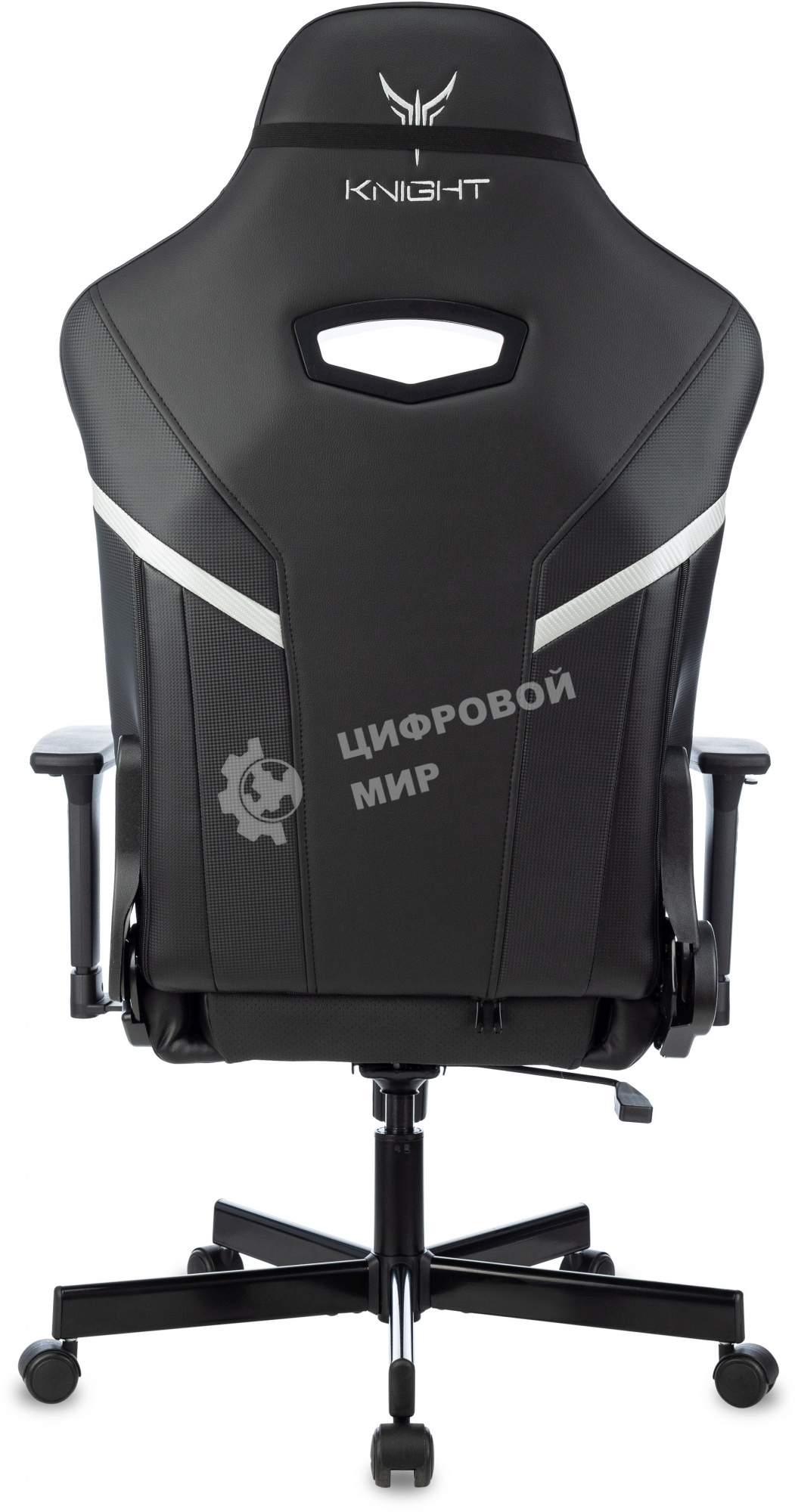 Кресло игровое Knight Thunder 5X черный эко.кожа крестов. металл