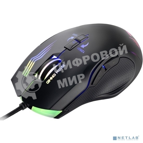 Мышь проводная GMNG 930GM черный, 12800 dpi, USB, кнопки - 7