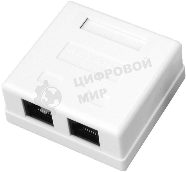 Розетка компьютерная Rexant 2-м ОП RJ45 CAT.5E бел.