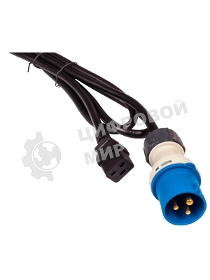Шнур питания LANMASTER C19-I309 Male, 3х2.5, 220В, 16А, черный, 2.5 м.