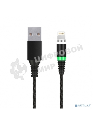Кабель зарядки с магнитным отсоед. наконечн. 8-pin для Apple, длина 1м, до 2 А, черный (iK-510mt-2)