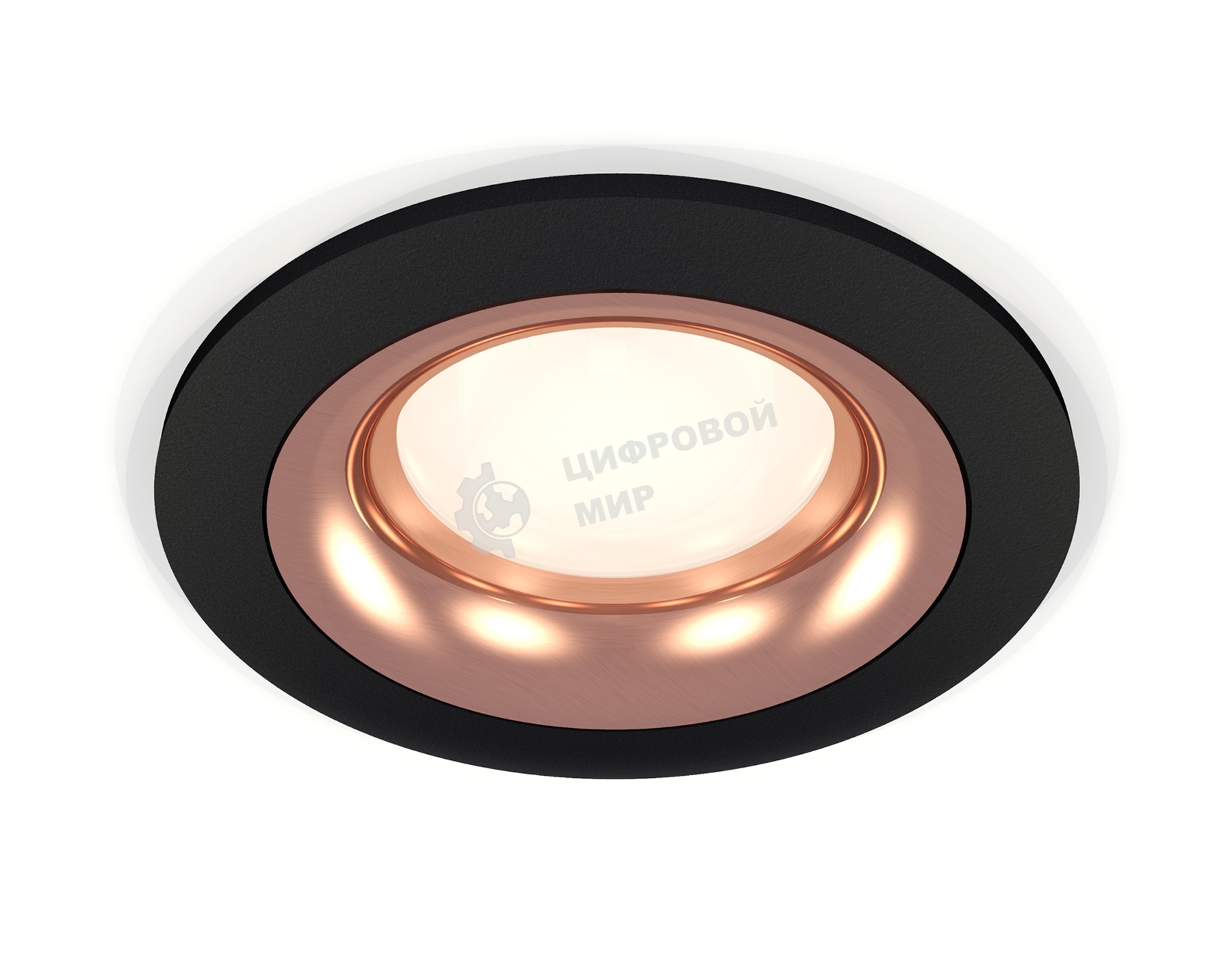 Комплект встраиваемого светильника Ambrella light XC7622006 SBK/PPG черный песок/золото розовое полированное MR16 GU5.3 (C7622, N7015)
