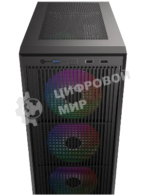 Корпус Case ID-Cooling WARE 300 ARGB Black mATX/win TG/ 4 fans/ Type C/ CPU 160mm/ GPU 320mm/ no PSU