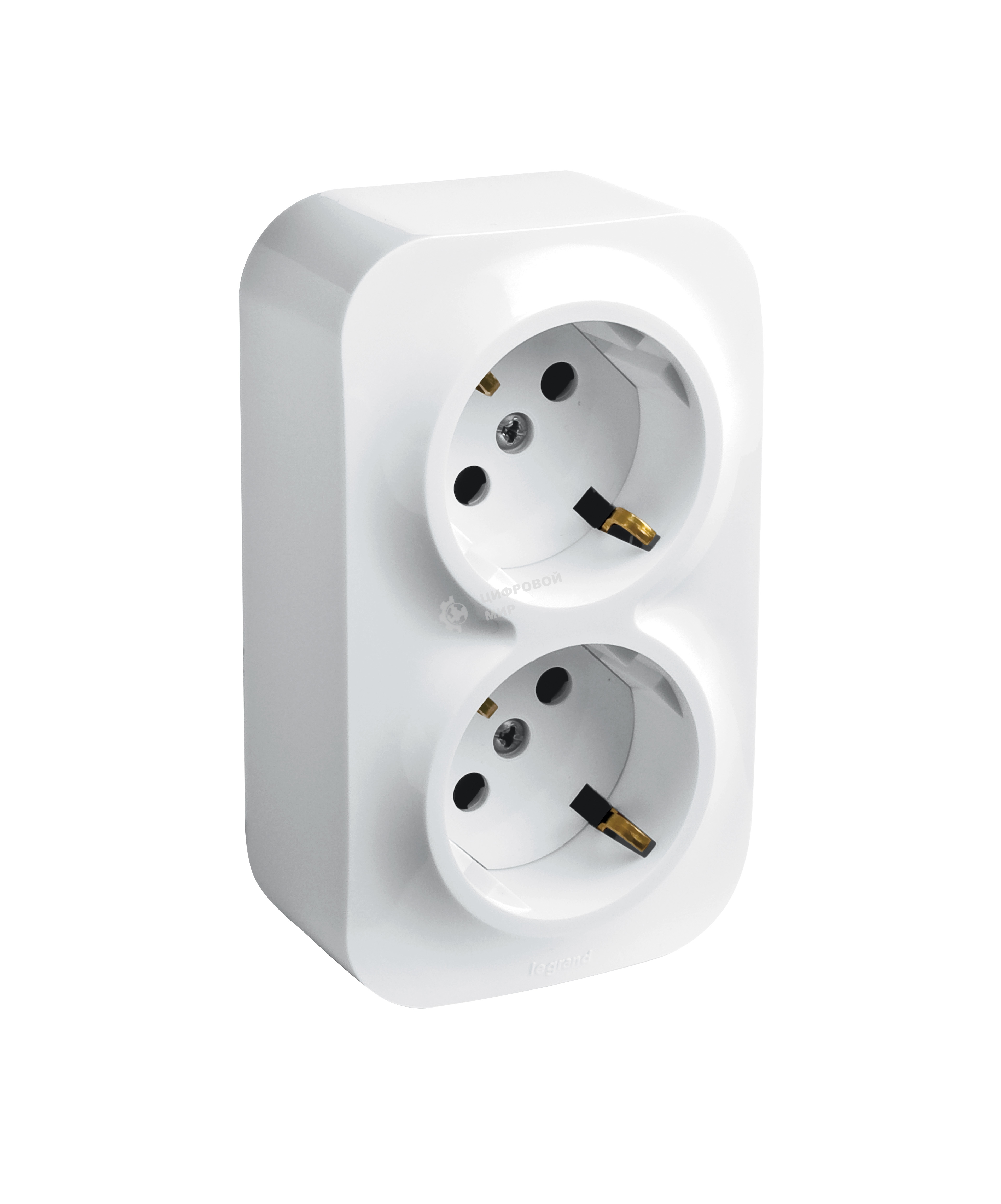 Блок розеток Quteo с предварительным подключением 2x2К+З со шторками, 16A, 250 В, IP 20, белый