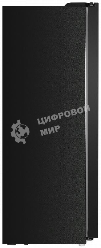 Холодильник Maunfeld MFF177NFSB черный глянц. двухкамерный 263/170л морозилка сбоку, No Frost, Side by Side