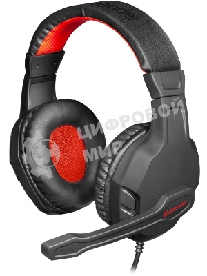 Гарнитура Defender Cujo чёрный/красный, проводная