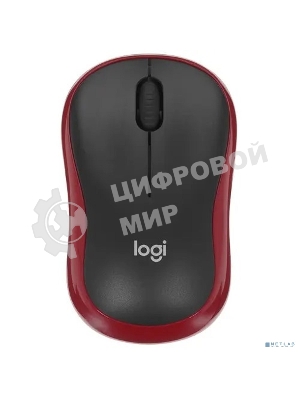 Мышь беспроводная Logitech M185, красный, 1000 dpi, радиоканал, USB, кнопки - 3