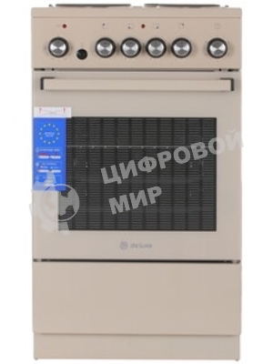 Плита электрическая De Luxe 5004.16э 016 бежевый, конфорок 4 шт, духовка 46 л, гриль, 50 см x 85 см x 50 см