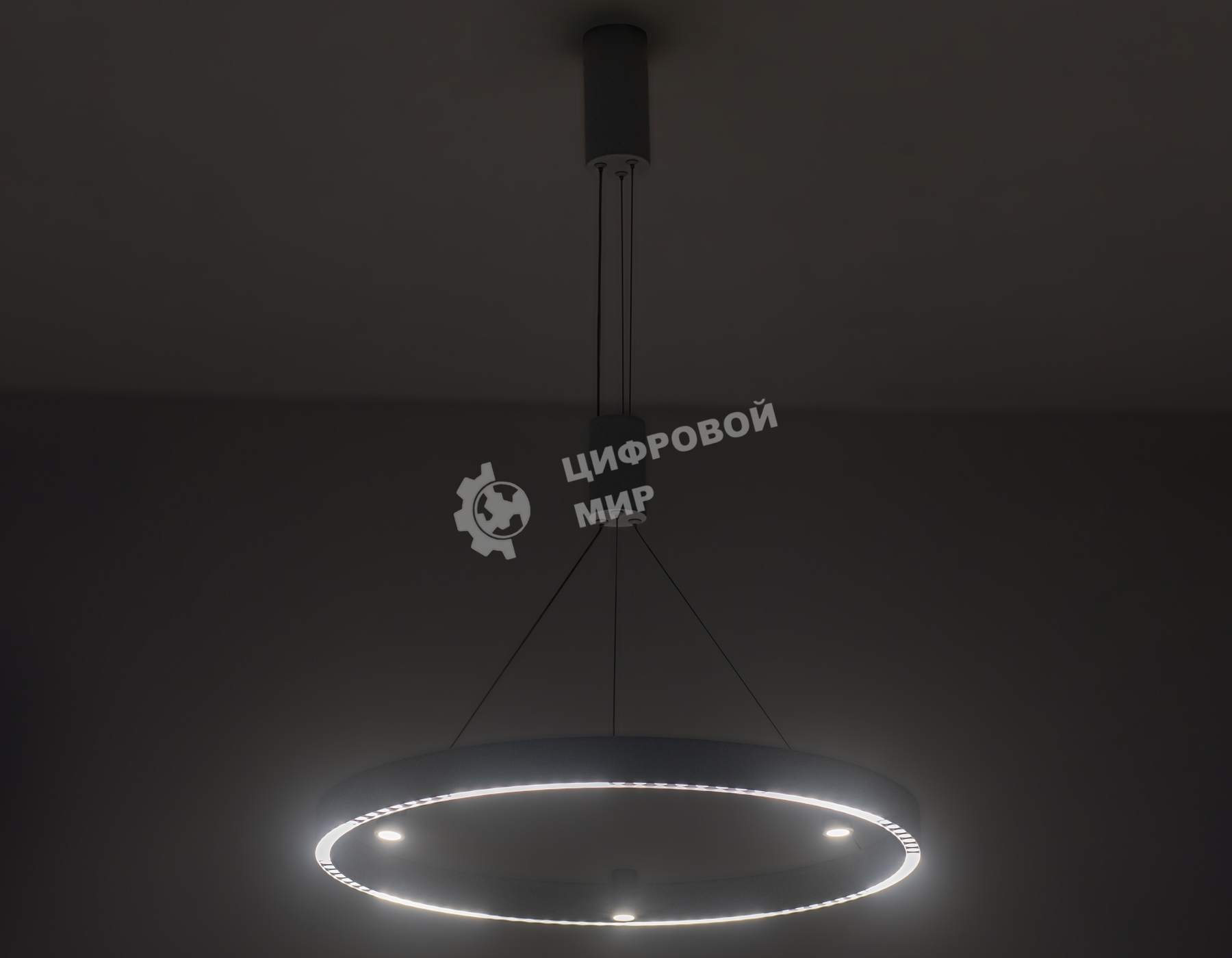 Подвесной светодиодный светильник Ambrella light FL5844/1+3 WH белый 40W 3000K/4200K/6400K D600*1200 (без ПДУ)
