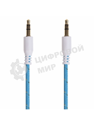 Аудиокабель AUX Rexant 3.5 мм в тканевой оплетке 1 м синий