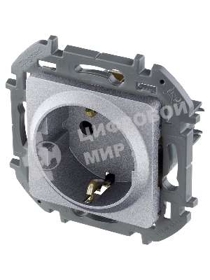 Розетка 2К+З немецкий стандарт 16А 250 В алюминий