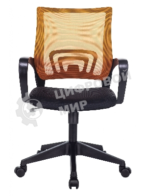 Кресло Бюрократ CH-695N/OR/TW-11 оранжевый/черный, сетка, 120 кг, механизм качания