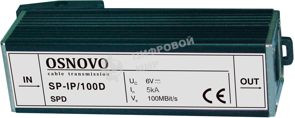 Грозозащита OSNOVO Устройство грозозащиты для ЛВС (скорость до 100 Мб/с)