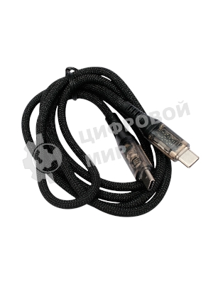 Кабель USB2.0 Cablexpert CCP-USB2-CMCM-SCR-1M, Type-C/Type-C, 6A, 66Вт, PD/QC3.0, дисплей, оплетка, медь, 1м, черный, пакет