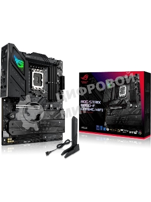 Материнская плата ASUS ROG STRIX B860-F GAMING WIFI, LGA 1851, Intel B860, 4xDDR5, 4xSATA, 4xM.2, 1xPCIe 5.0 x16, 1xPCIe 4.0 x16, 1xDP, 1xHDMI, 1x 2.5Gb LAN, 1xUSB 20Gbps, 1xUSB 10Gbps, 6xUSB-A 5Gbps, 2xUSB 2.0, 3x3.5 мм, 7.1, ATX