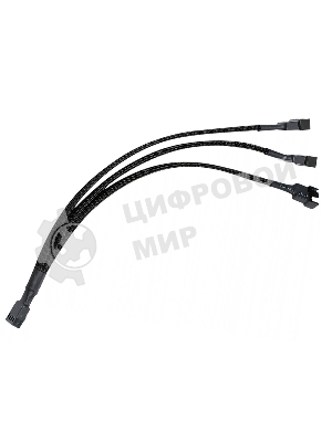 Кабель-разветвитель питания FAN Cablexpert CC-FAN-1F3M-27CM, 4pin(f)/3x4pin(m), PWM(ШИМ), медь, 27см, черный, пакет