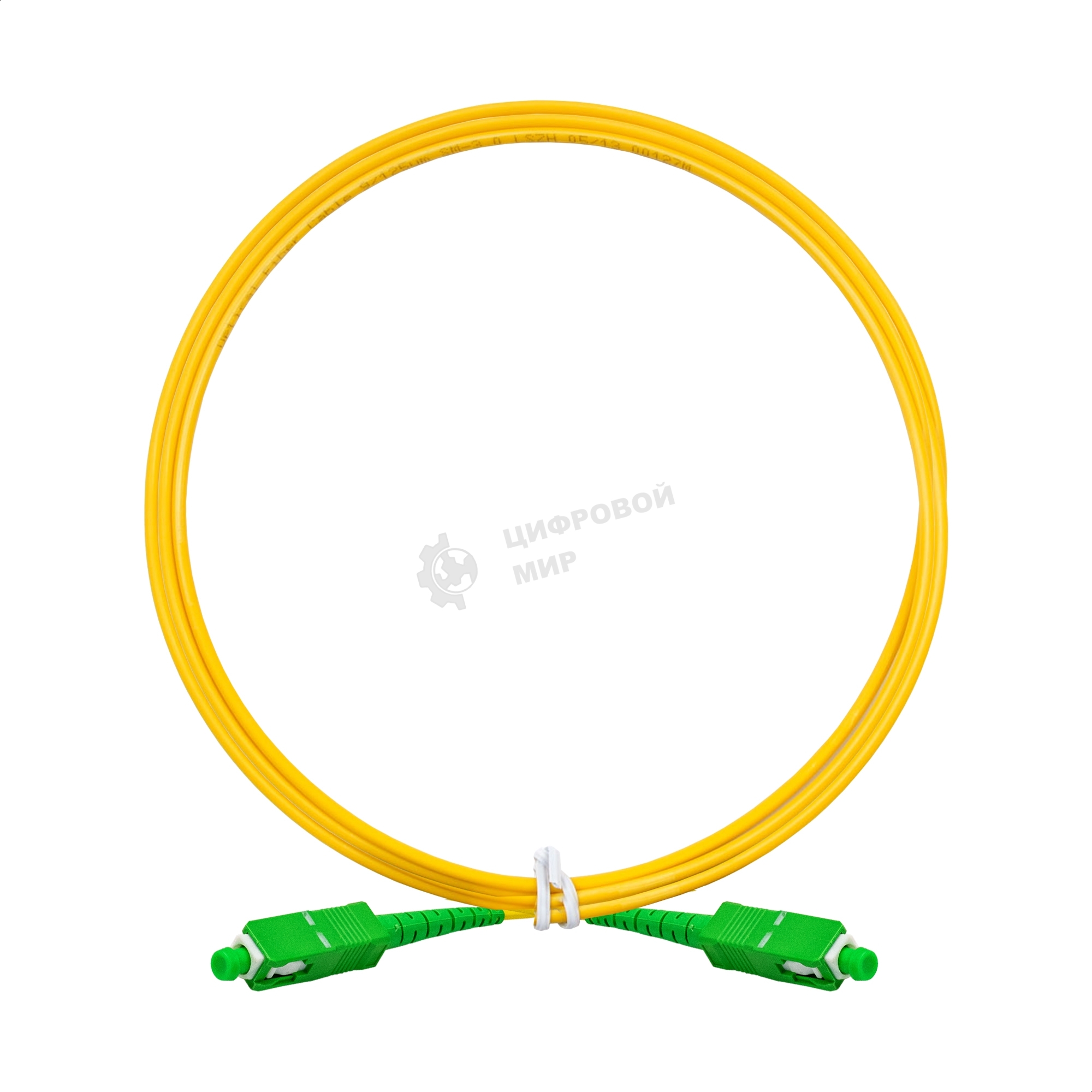 Патч-корд волоконно-оптический ExeGate FC-S-9-SC/APC-SC/APC-2M-LSZH (Шнур ВО SM 9/125 (OS2/G.652.D), SC/APC-SC/APC, Simplex, LSZH, 2 м)