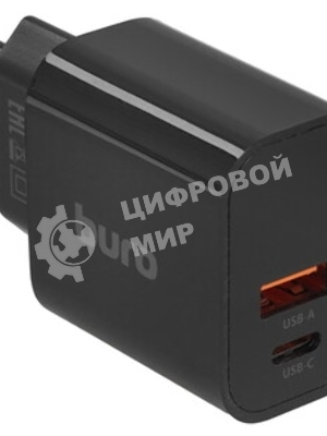Сетевое зарядное устройство Buro BUWD1 3A PD+QC черный