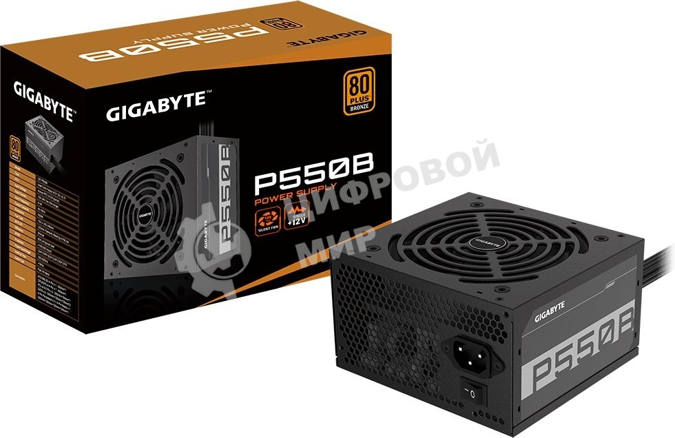Блок питания Gigabyte GP-P550B, 550Вт, 80 PLUS Bronze, 120мм, черный