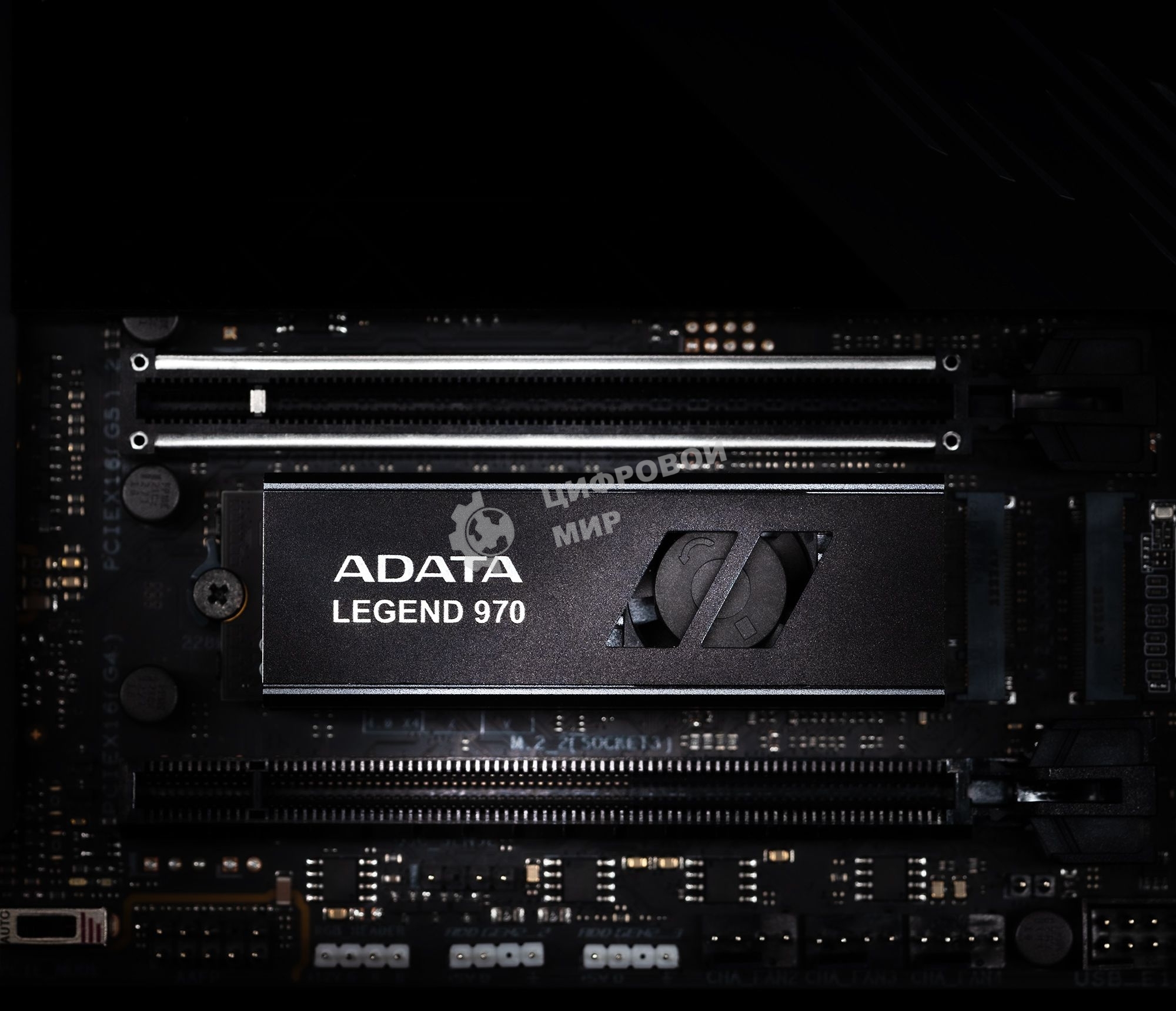 Накопитель SSD ADATA LEGEND 970, 2Tb, PCIe 5.0 x4, M.2 2280, NVMe, R/W 10000/10000, с радиатором