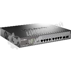 Коммутатор сетевой Smart L2 Surveillance Switch 8х1000Base-T PoE 802.3bt 90W, 2x1000Base-X SFP, PoE Budget 242W, Long-range PoE up to 250m